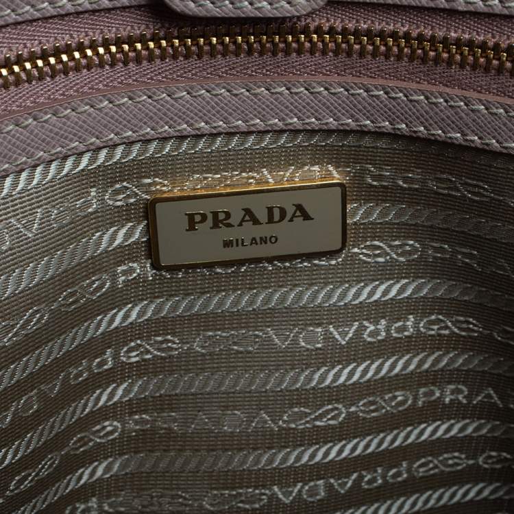 Pre Owned Prada Pink Saffiano Lux Leather Medium Galleria Tote