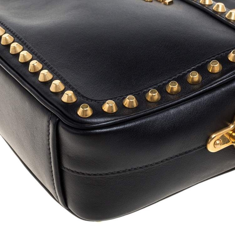 prada black studded bag