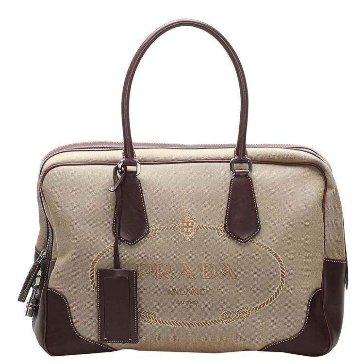 prada brown canvas bag