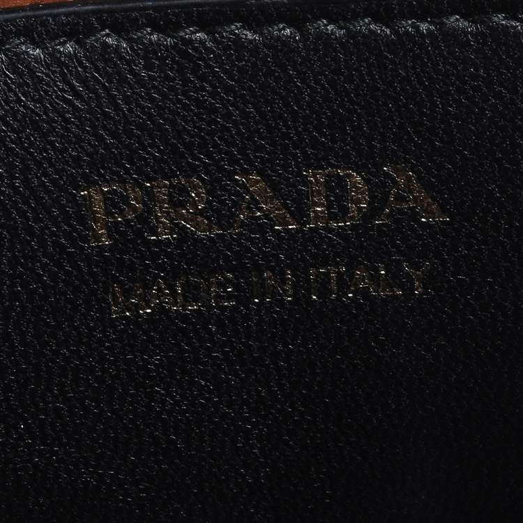 Pre Owned Prada Tan Saffiano Leather Medium Panier Top Handle Bag
