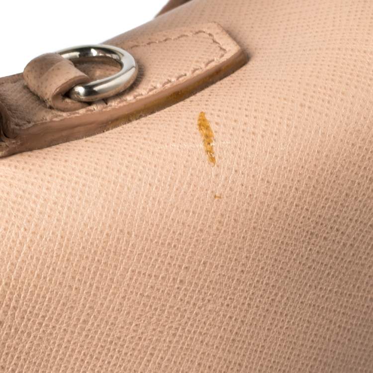 Pre Owned Prada Pink Saffiano Lux Leather Flap Top Handle Bag