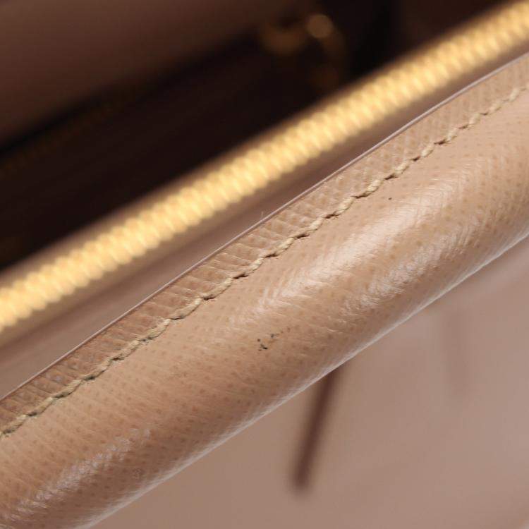 Pre Owned Prada Beige/Brown Leather Galleria Satchel Bag
