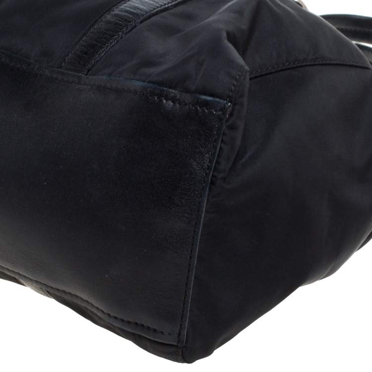 Pre Owned Prada Black Nylon and Leather Satchel