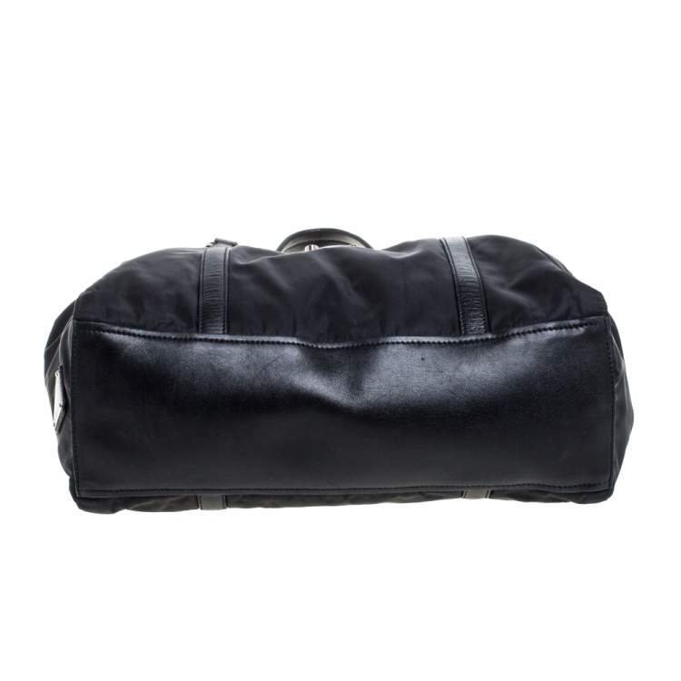Pre Owned Prada Black Nylon and Leather Satchel