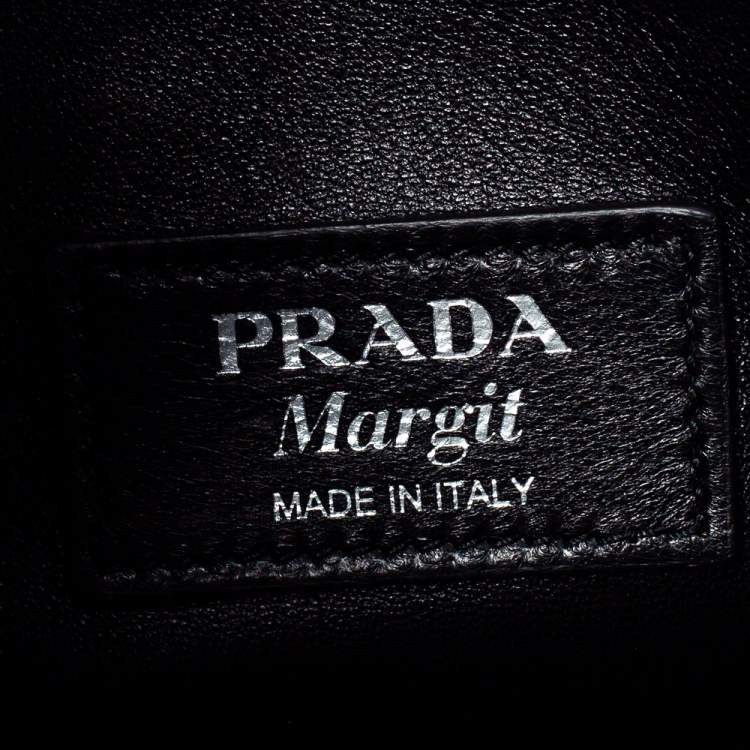 Pre Owned Prada Burgundy/Black Leather Margit Hobo