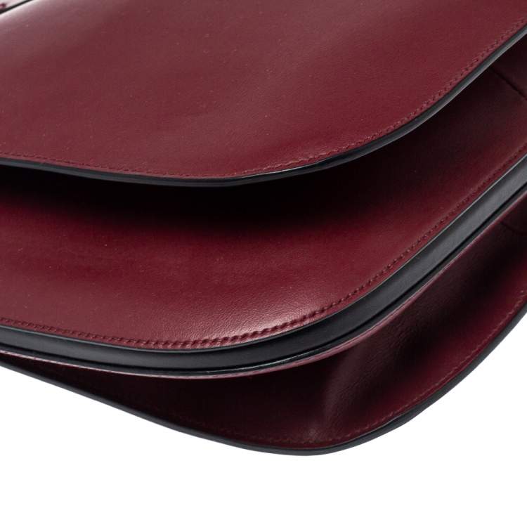 Pre Owned Prada Burgundy/Black Leather Margit Hobo