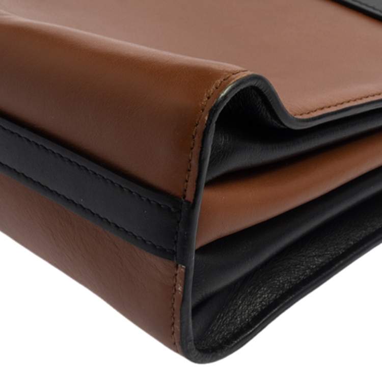 Pre Owned Prada Brown/Black Leather Messenger Bag