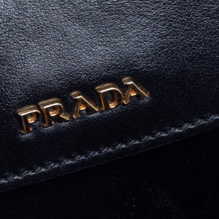 Pre Owned Prada Brown/Black Leather Messenger Bag