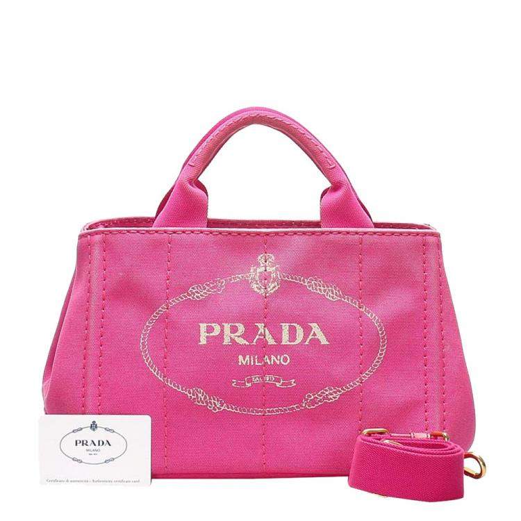 Prada Pink Canvas Canapa Logo Bag Prada | TLC
