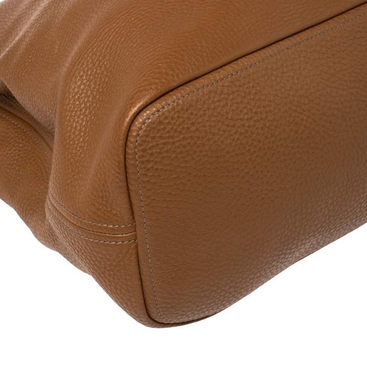 Pre Owned Prada Brown Diano Leather Hobo 