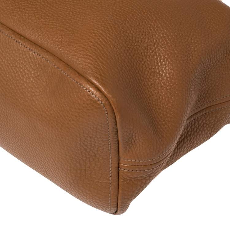 Pre Owned Prada Brown Diano Leather Hobo 