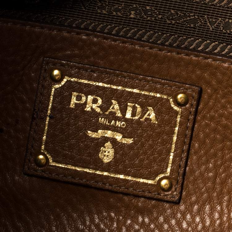 Pre Owned Prada Brown Diano Leather Hobo 
