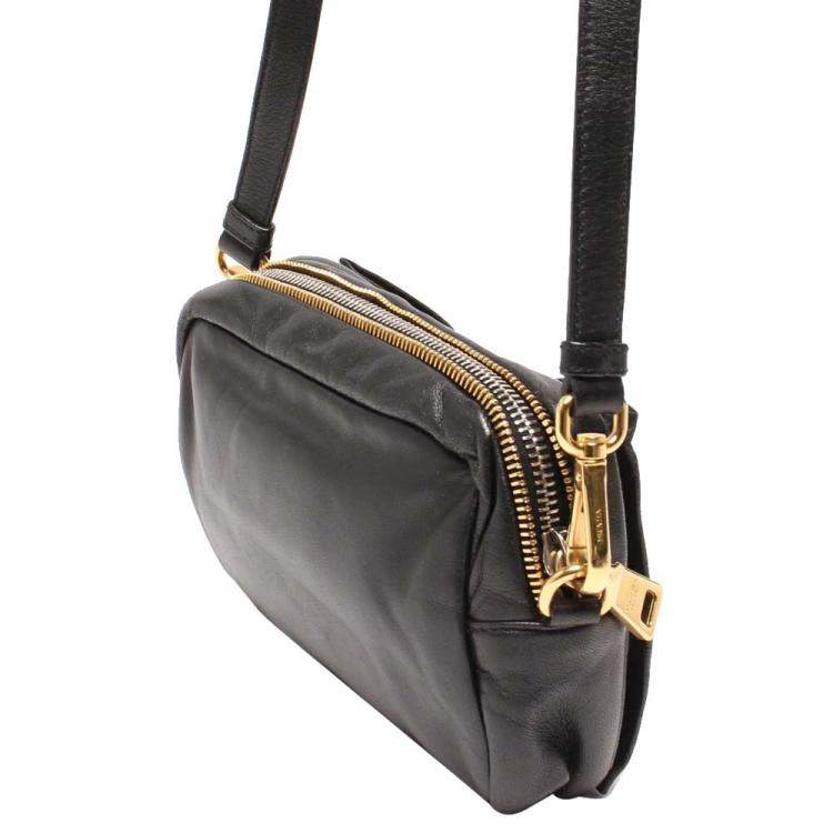 Prada Black Nappa Leather Bow Crossbody Bag Prada | TLC