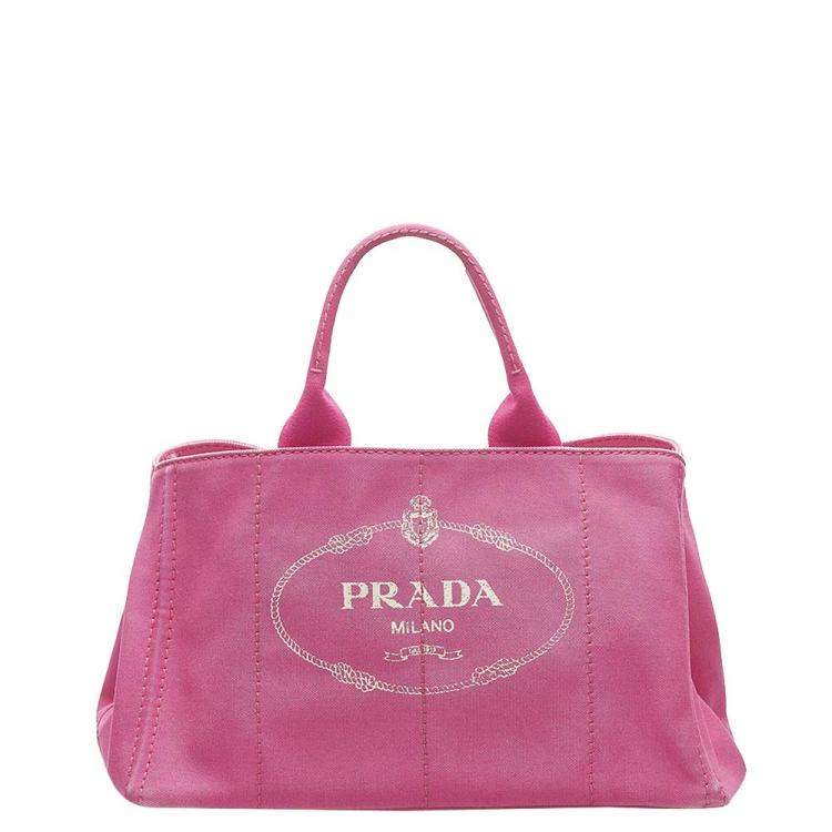 prada pink canvas tote