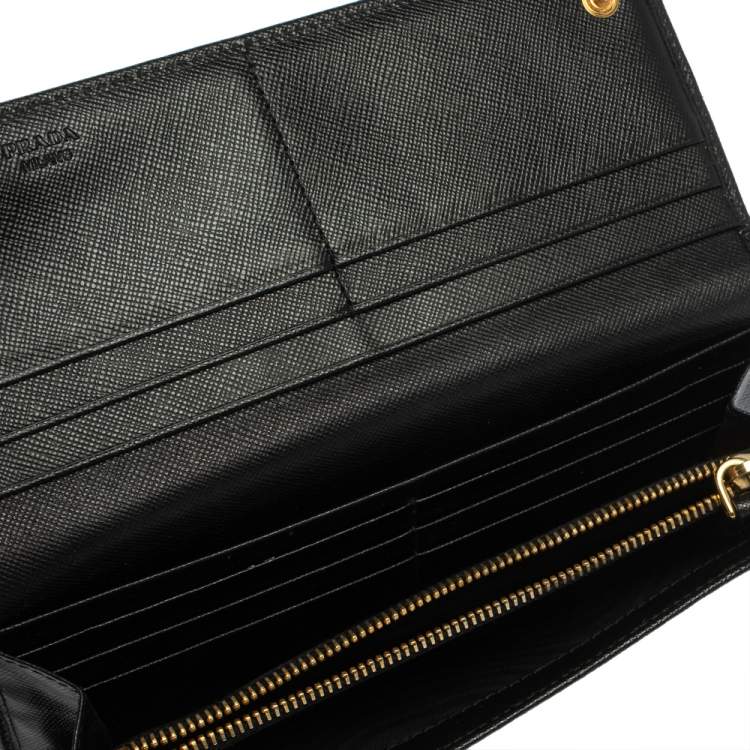 Prada saffiano leather online continental wallet