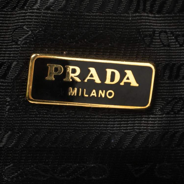 Pre Owned Prada Black Leather Duet Bucket Shoulder Bag 