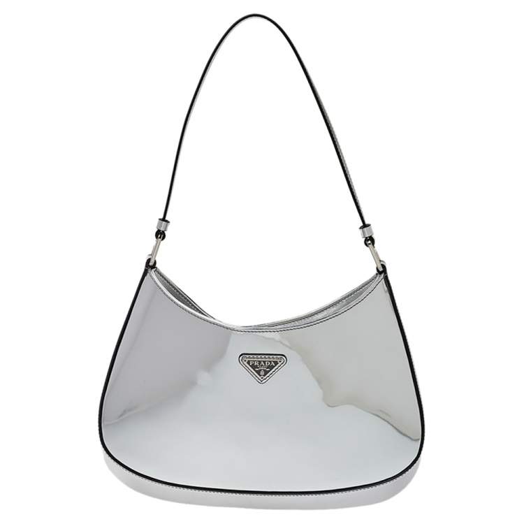 Prada Silver Mirror Leather Cleo Shoulder Bag Prada | TLC