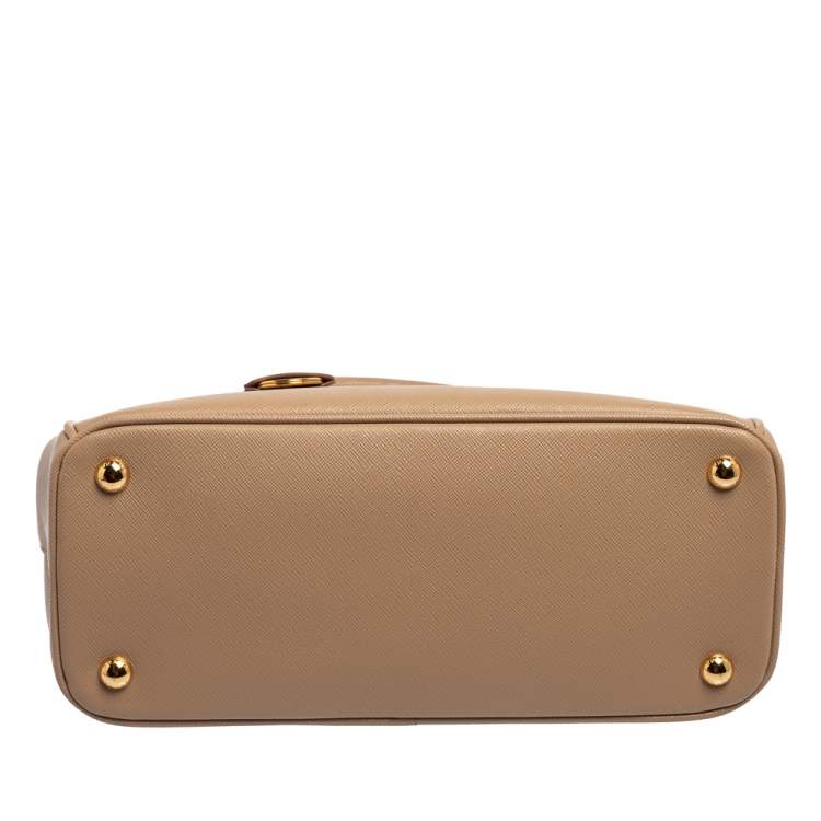 Pre Owned Prada Beige Saffiano Lux Leather Small Galleria Tote