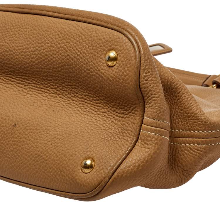 Pre Owned Prada Beige Vitello Daino Leather Hobo