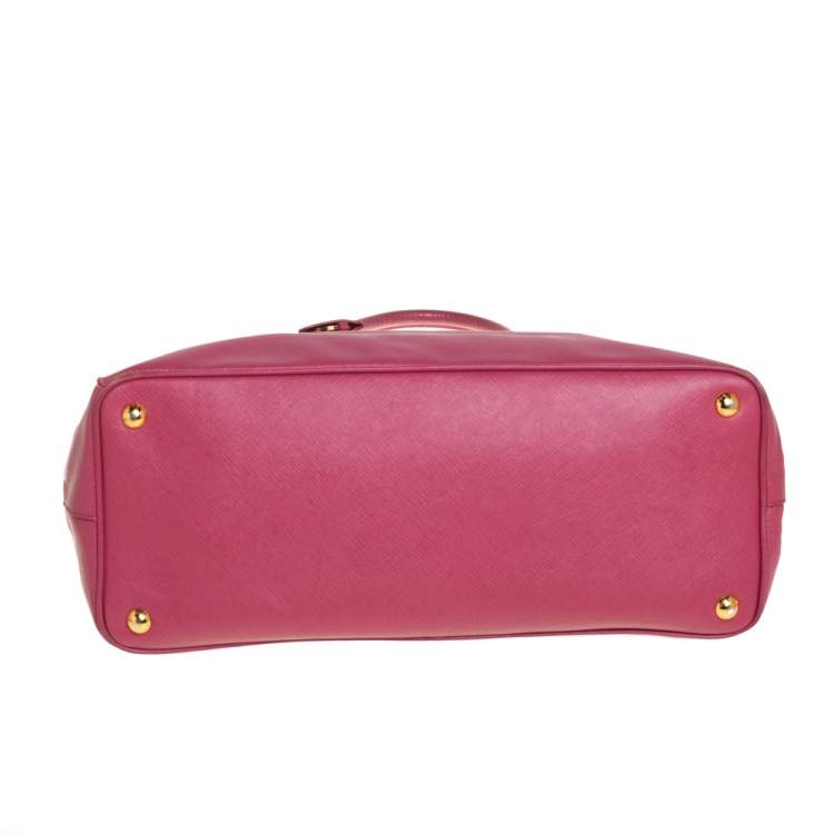 Pre Owned Prada Pink Saffiano Lux Leather Large Galleria Tote