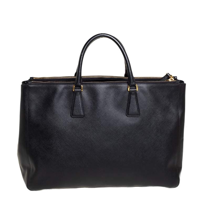 Pre Owned Prada Black Saffiano Lux Leather Large Galleria Tote