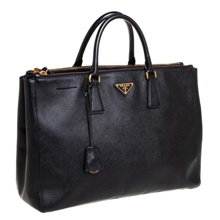 Pre Owned Prada Black Saffiano Lux Leather Large Galleria Tote