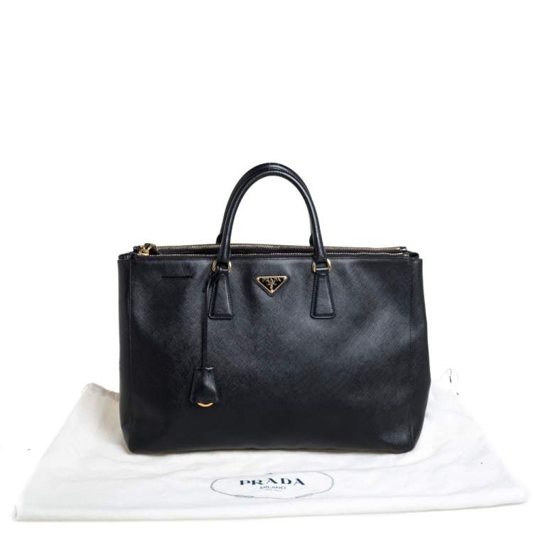 Pre Owned Prada Black Saffiano Lux Leather Large Galleria Tote