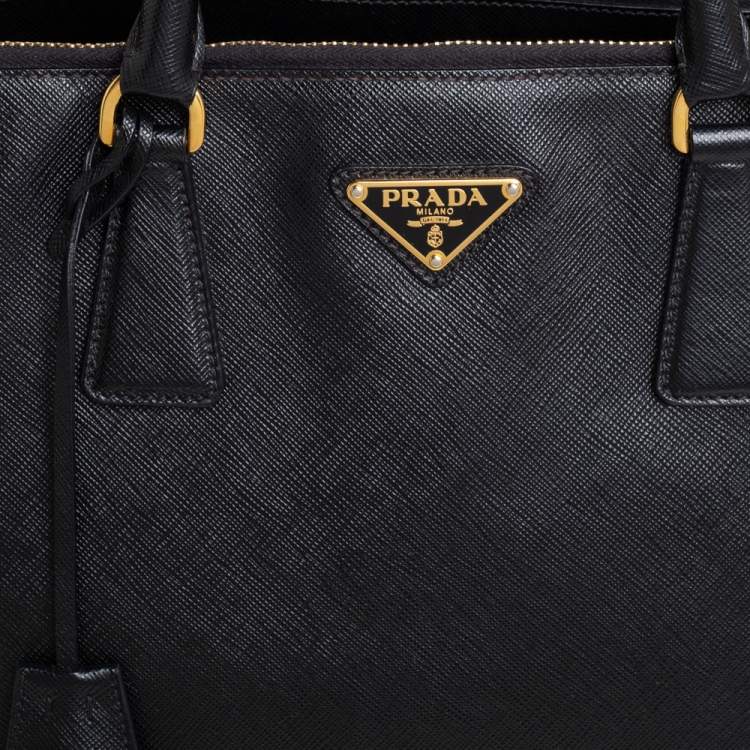 Pre Owned Prada Black Saffiano Lux Leather Large Galleria Tote