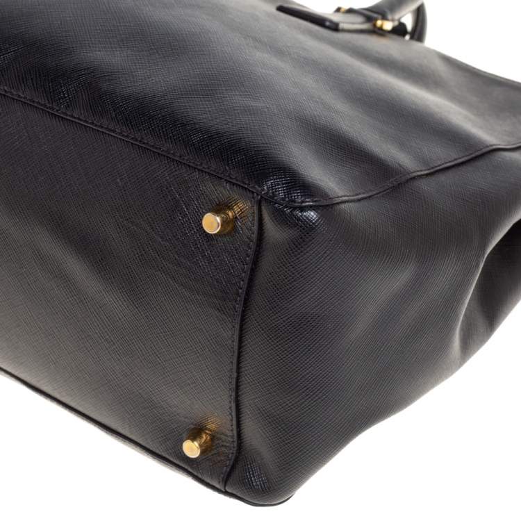 Pre Owned Prada Black Saffiano Lux Leather Large Galleria Tote