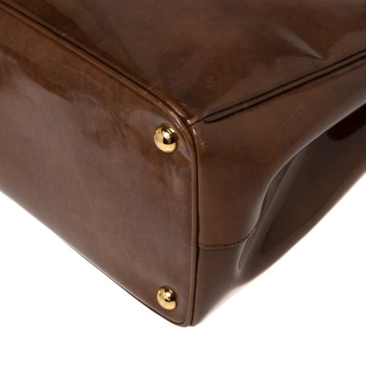 Pre Owned Prada Brown Spazzolato Leather Large Galleria Tote