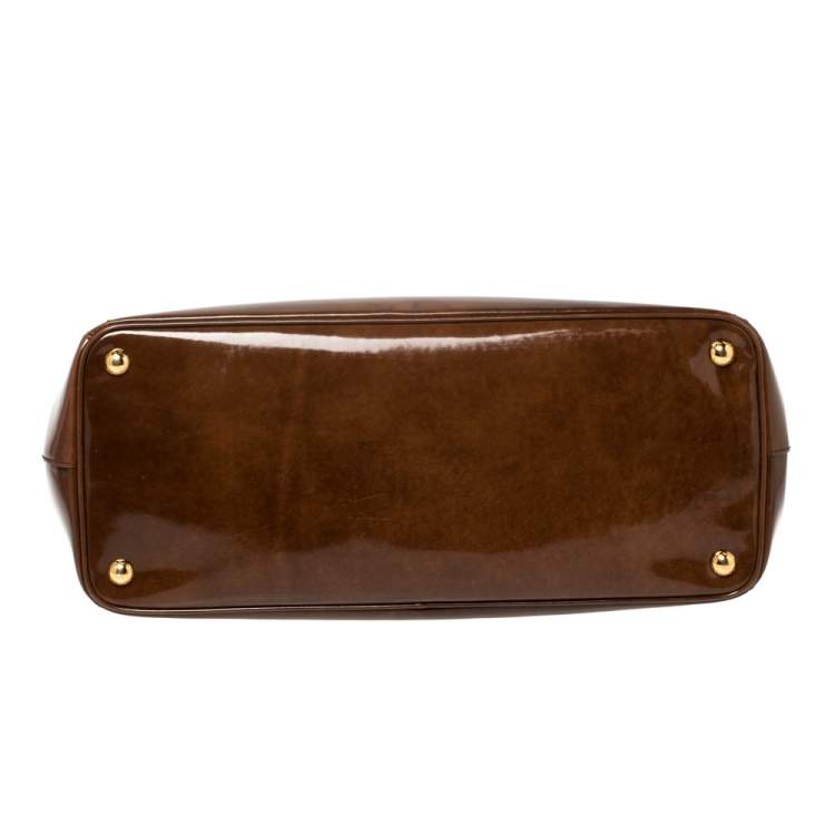 Pre Owned Prada Brown Spazzolato Leather Large Galleria Tote
