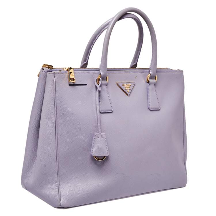 Pre Owned Prada Lavender Saffiano Lux Leather Large Galleria Tote