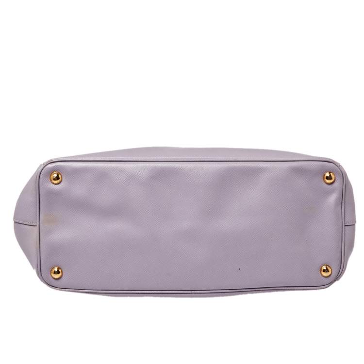 Pre Owned Prada Lavender Saffiano Lux Leather Large Galleria Tote