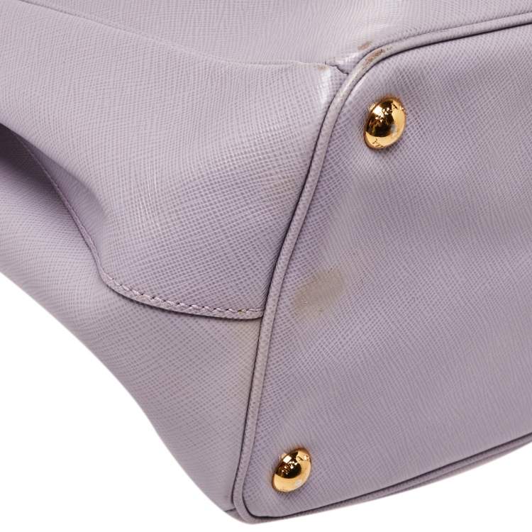 Pre Owned Prada Lavender Saffiano Lux Leather Large Galleria Tote