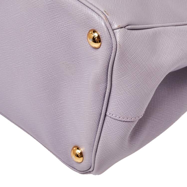 Pre Owned Prada Lavender Saffiano Lux Leather Large Galleria Tote