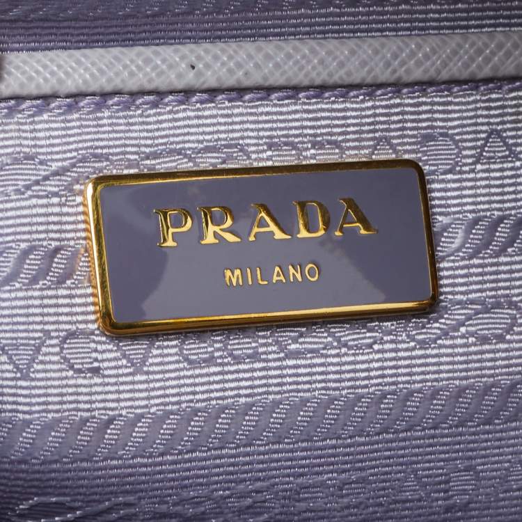 Pre Owned Prada Lavender Saffiano Lux Leather Large Galleria Tote