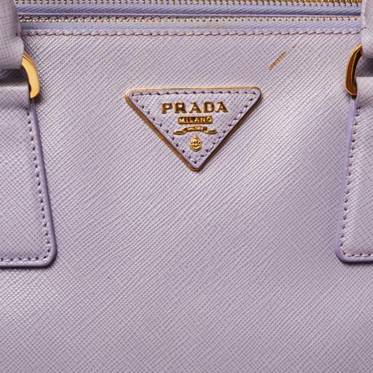 Pre Owned Prada Lavender Saffiano Lux Leather Large Galleria Tote