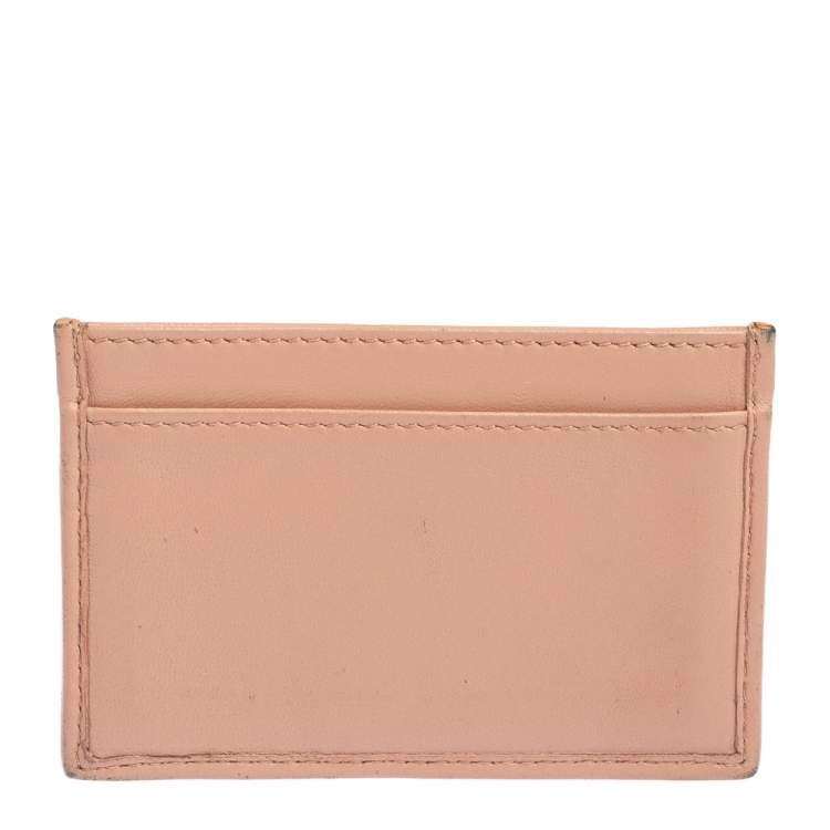Pre Owned Prada Pink Nappa Gaufre Leather Card Holder