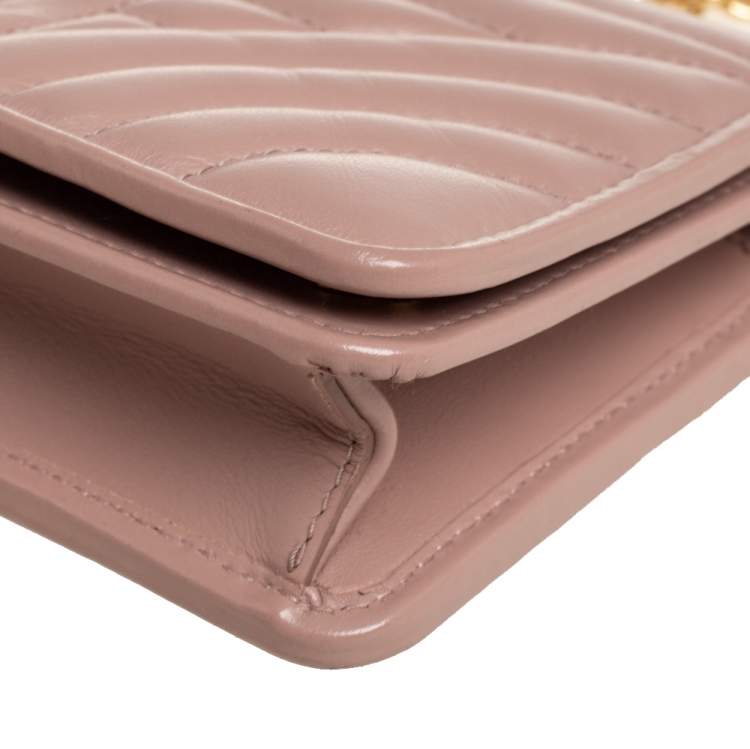 مملوكة مسبقًا Prada Beige Quilted Leather Diagramme Impunture Wallet 