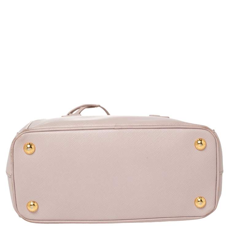 Pre Owned Prada Pink Saffiano Lux Leather Mini Galleria Tote