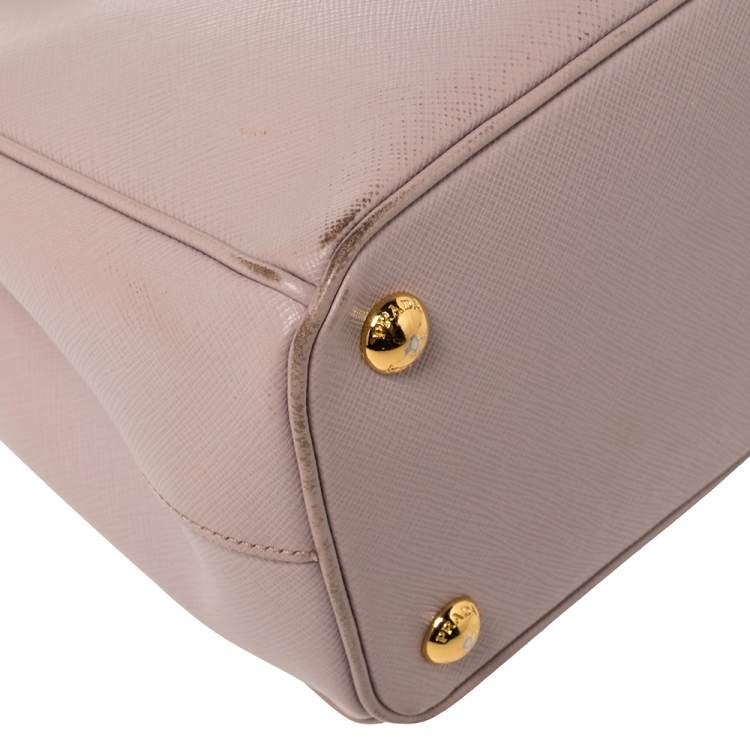 Pre Owned Prada Pink Saffiano Lux Leather Mini Galleria Tote