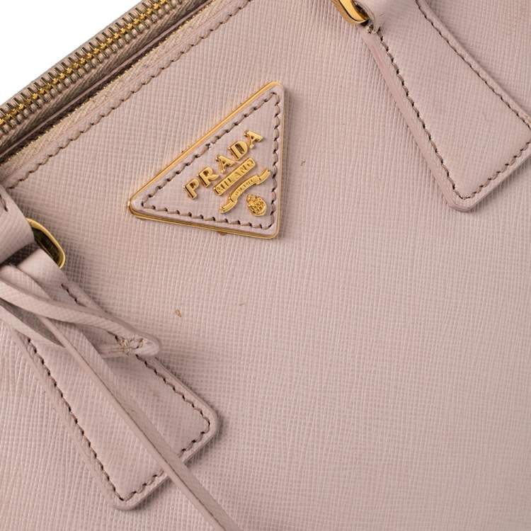 Pre Owned Prada Pink Saffiano Lux Leather Mini Galleria Tote
