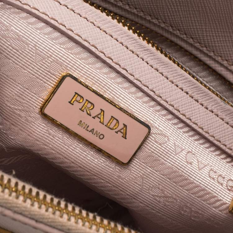 Pre Owned Prada Pink Saffiano Lux Leather Mini Galleria Tote