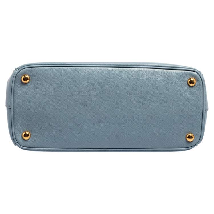 Pre Owned Prada Powder Blue Saffiano Lux Leather Small Galleria Tote