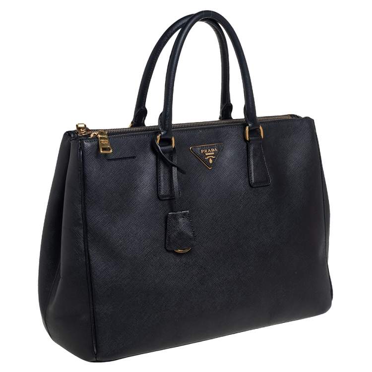 Pre Owned Prada Black Saffiano Lux Leather Large Galleria Tote