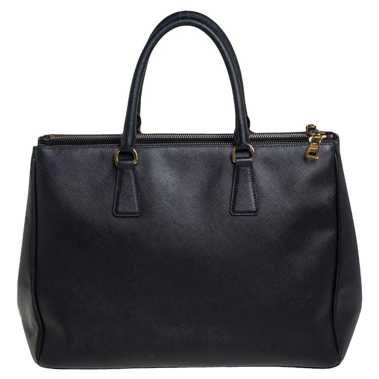 Pre Owned Prada Black Saffiano Lux Leather Large Galleria Tote