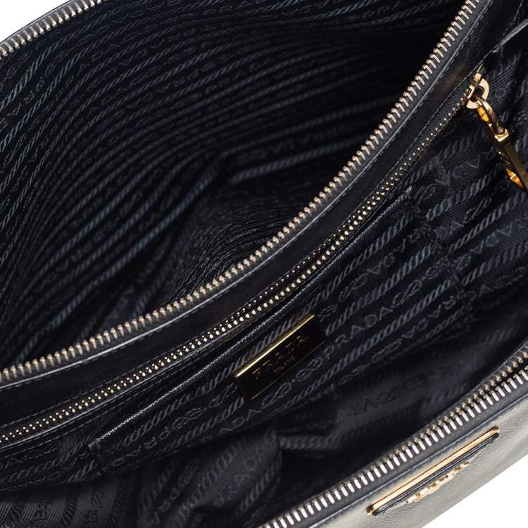 Pre Owned Prada Black Saffiano Lux Leather Large Galleria Tote