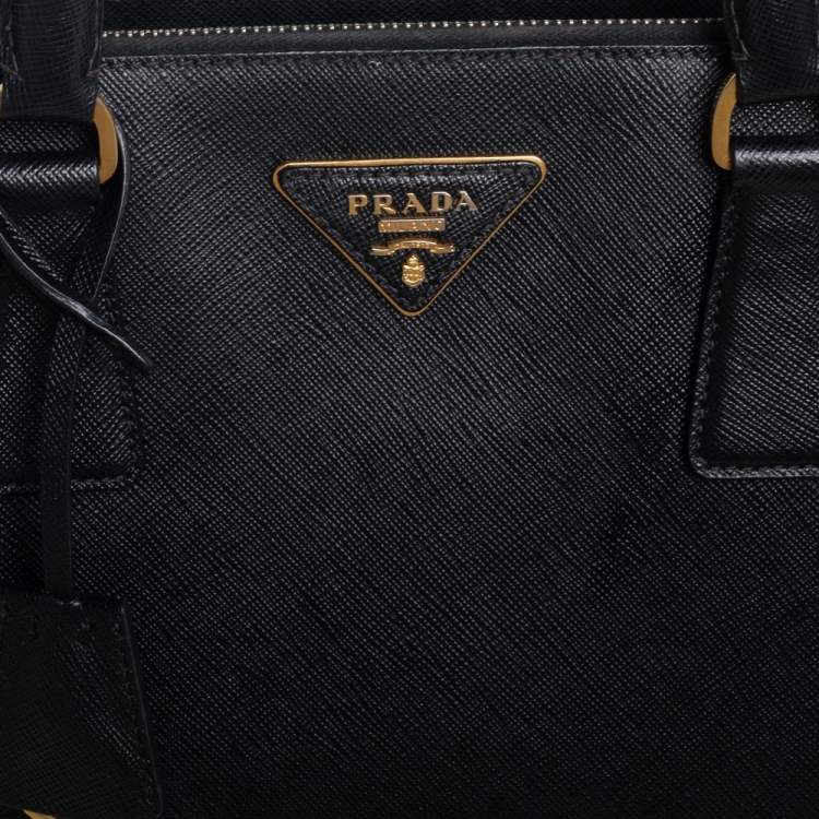 Pre Owned Prada Black Saffiano Lux Leather Large Galleria Tote