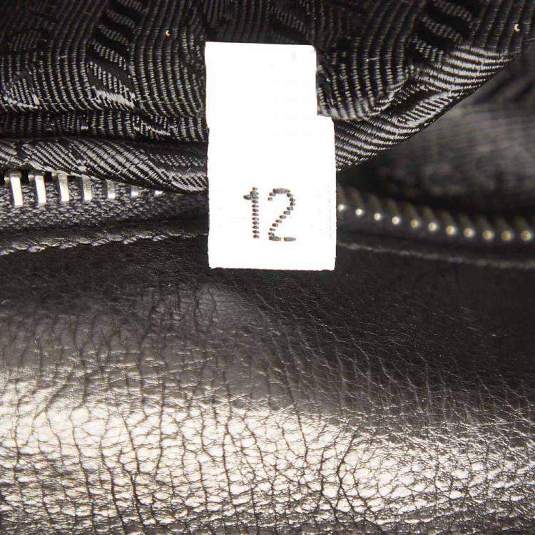 Pre Owned Prada Black Calf Leather Business Top Handle Bag