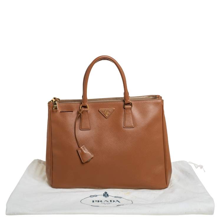 Pre Owned Prada Tan Saffiano Lux Leather Large Galleria Tote